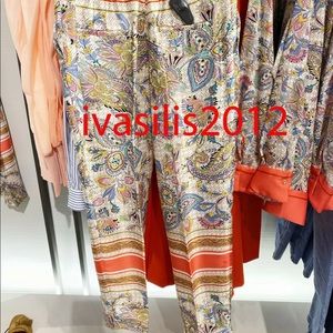 Zara Paisley Satin Trousers